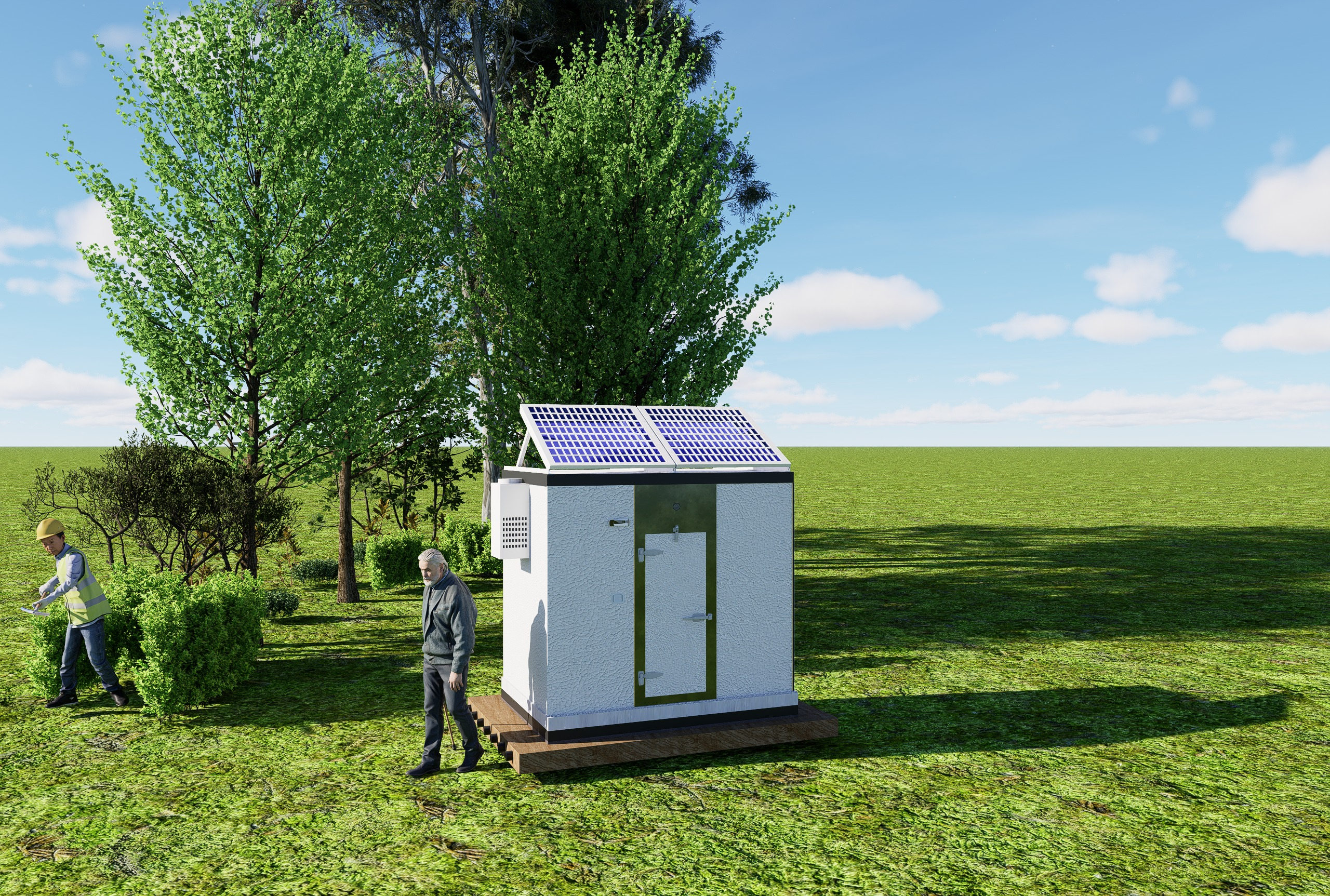 Modular cold room pod installed outdoors